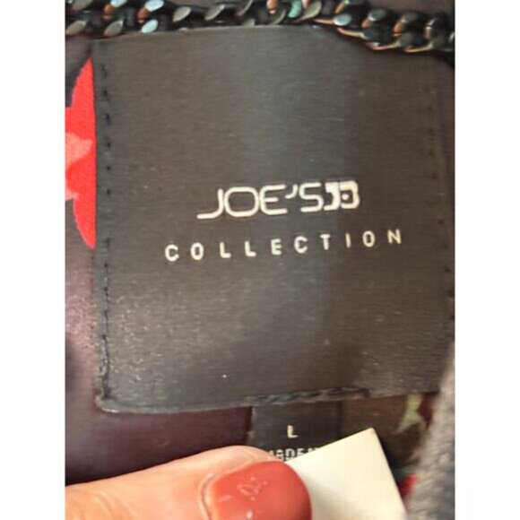 Joe's black floral bomber Jacket, large, NWT, colorful, effortless, sporty chic - Picture 4 of 6